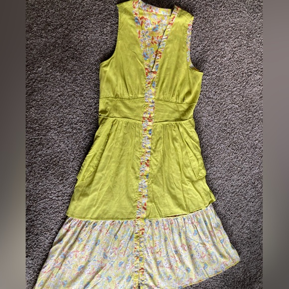 Sam Edelman Lemon Floral Cotton Maxi Dress Belted NWT Size L - Picture 15 of 15